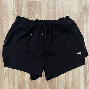 Diadora Black Athletic Shorts